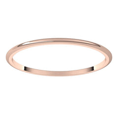 14K Rose Gold 1 mm Lightweight Half Round Band Size 6