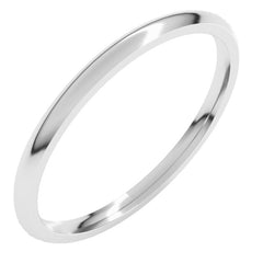 10K White Gold 1.5 mm Lightweight Comfort-Fit Half Round Band Size 4