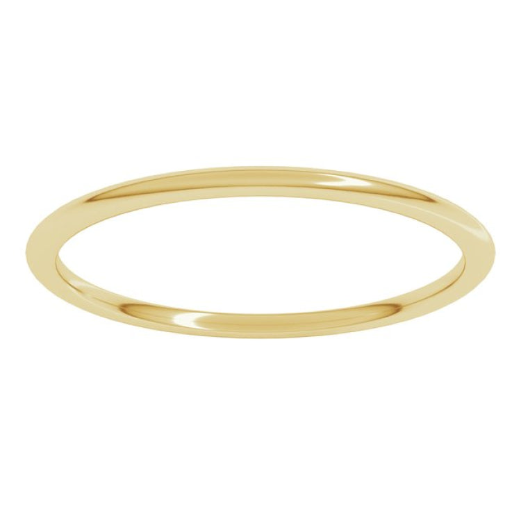 10K Yellow Gold 1 mm Lightweight Comfort-Fit Half Round Band Size 5.5