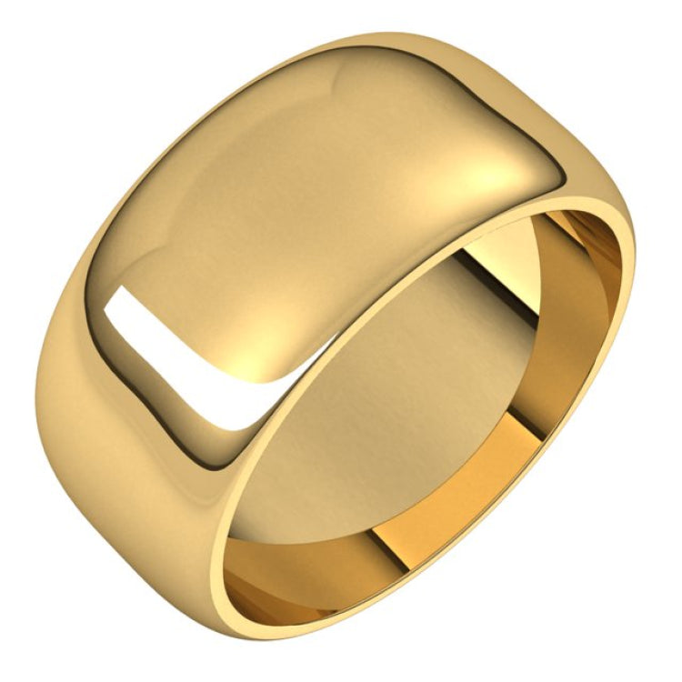14K Yellow Gold 9 mm Half Round Band Size 4