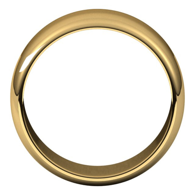 14K Yellow Gold 9 mm Half Round Band Size 4