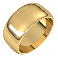 14K Yellow Gold 9 mm Half Round Band Size 7.5