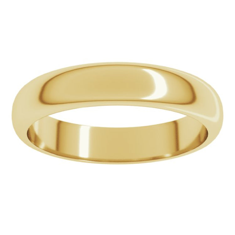 18K Yellow Gold 4 mm Half Round Band Size 10.5