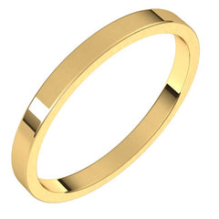 14K Yellow Gold 2 mm Flat Band Size 7.5