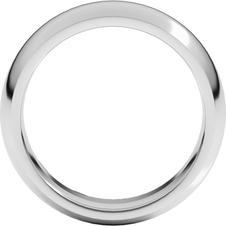 14K White Gold 7 mm Comfort-Fit Half Round Band Size 9.5