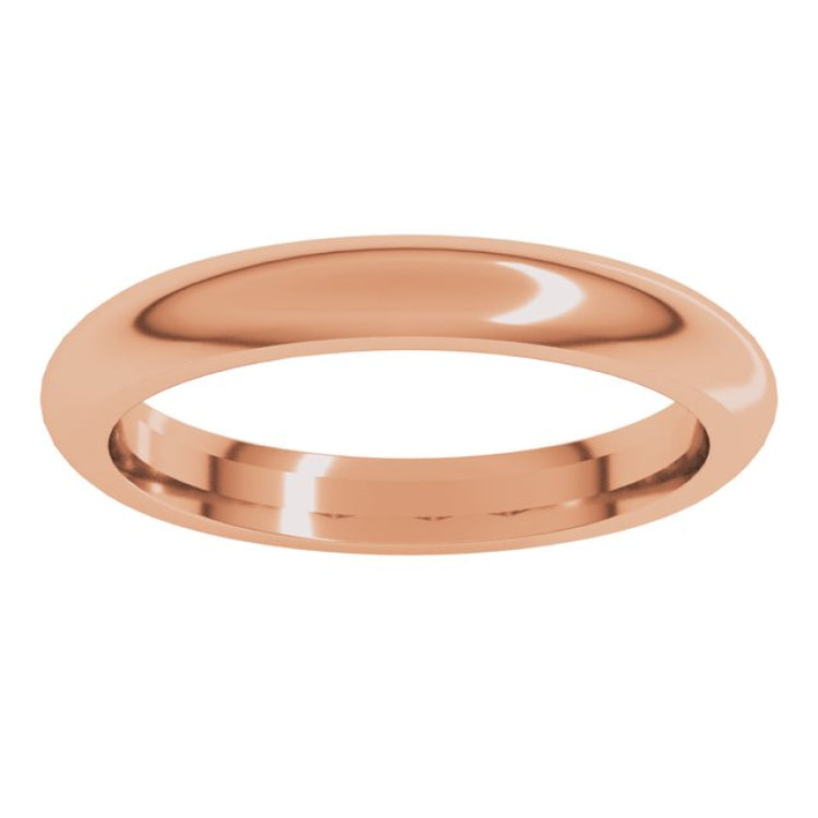 14K Rose Gold 3 mm Comfort-Fit Half Round Band Size 5.5