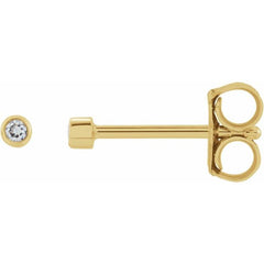 14K Yellow Gold .03 CTW Natural Diamond Micro Bezel-Set Earrings