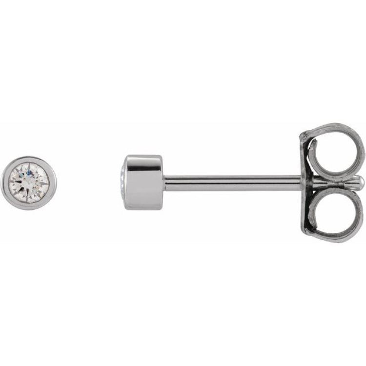 14K White Gold .05 CTW Natural Diamond Micro Bezel-Set Earrings