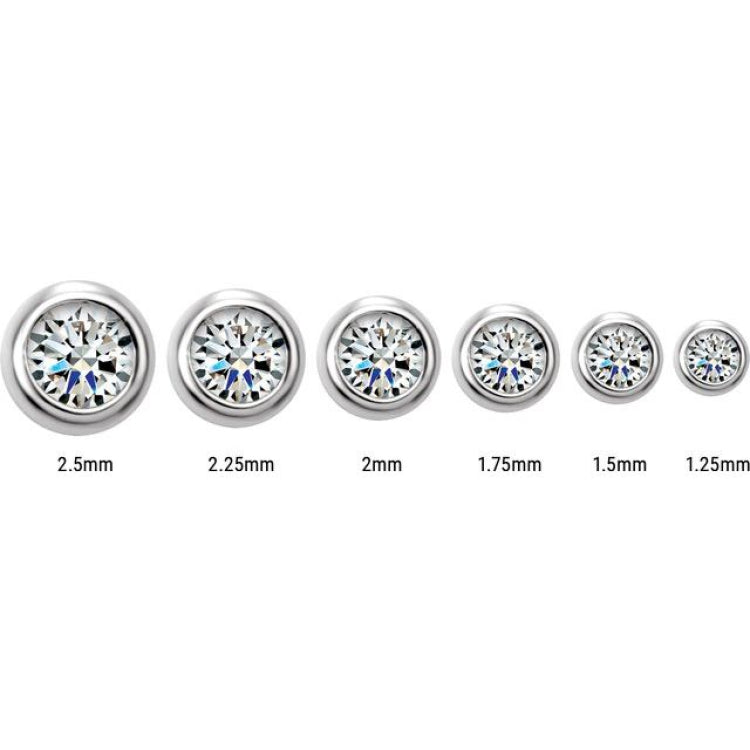 14K White Gold 1/8 CTW Natural Diamond Micro Bezel-Set Earrings