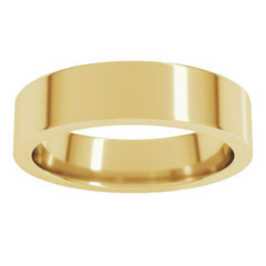 14K Yellow Gold 5 mm Comfort-Fit Flat Band Size 11.5