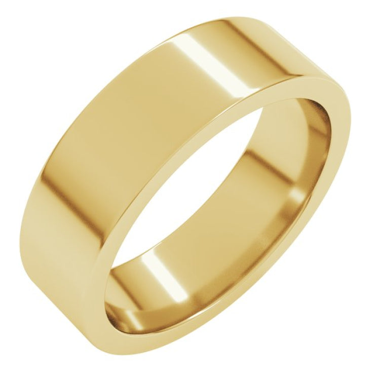 10K Yellow Gold 6 mm Comfort-Fit Flat Band Size 11