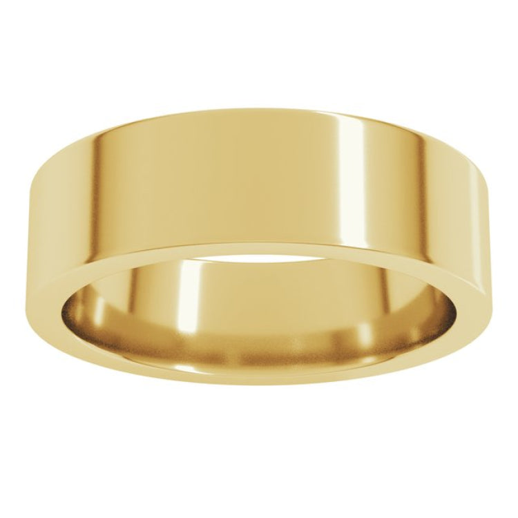 10K Yellow Gold 6 mm Comfort-Fit Flat Band Size 11