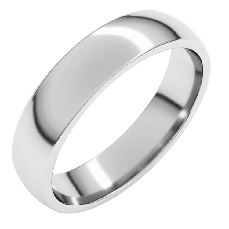 Platinum 4.5 mm Lightweight Comfort-Fit Half Round Band Size 8.5