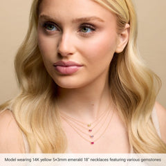 14K Yellow Gold Natural White Sapphire 18" Necklace
