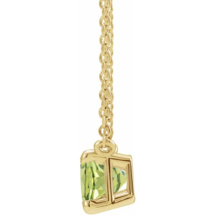 14K Yellow Gold Natural Peridot 18" Necklace