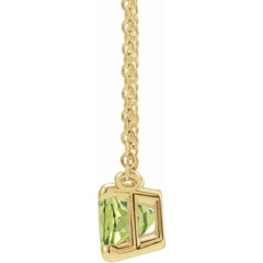 14K Yellow Gold Natural Peridot 18" Necklace