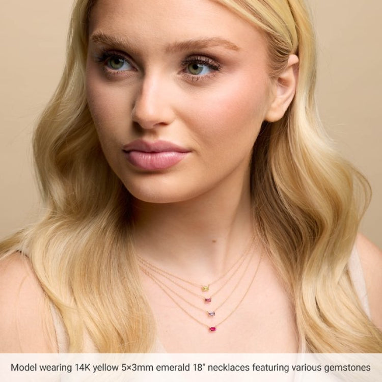 14K Yellow Gold Natural Pink Tourmaline 18" Necklace