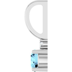 14K White Gold Natural Aquamarine & .015 CT Natural Diamond Charm/Pendant