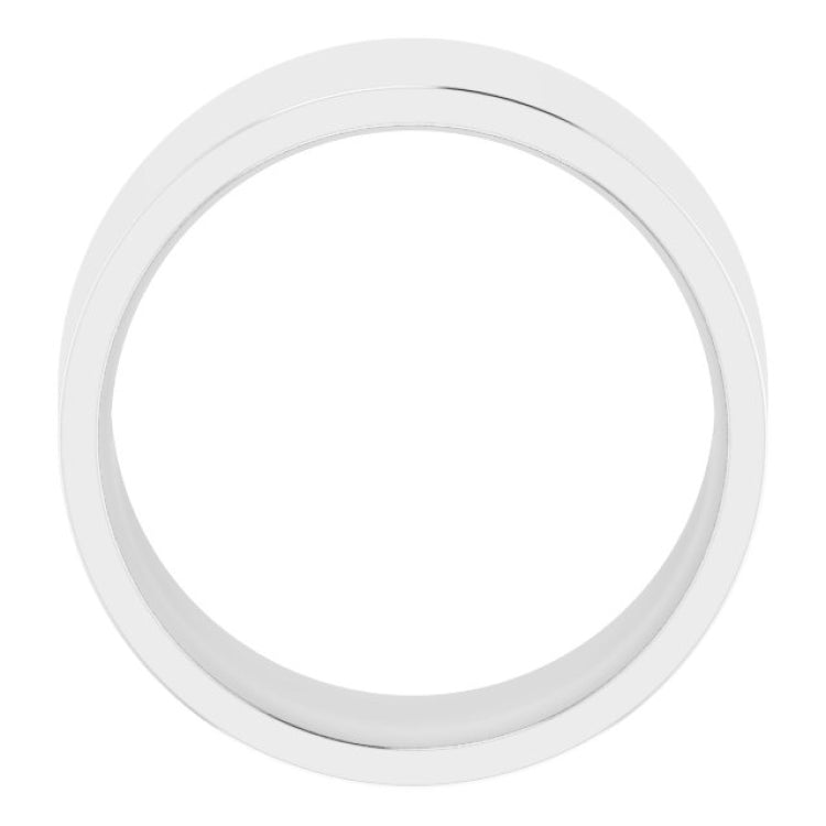 14K White Gold 10 mm Lightweight Comfort-Fit Flat Band Size 6.5