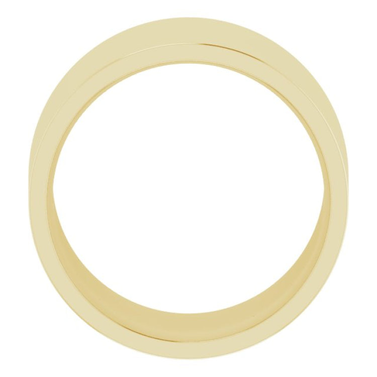 14K Yellow Gold 12 mm Lightweight Comfort-Fit Flat Band Size 6