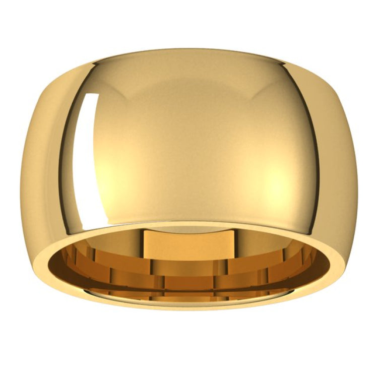 14K Yellow Gold 11 mm Comfort-Fit Half Round Band Size 5.5
