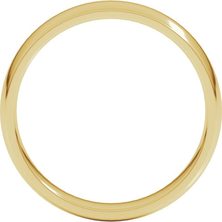 18K Yellow Gold 4.5 mm Lightweight Comfort-Fit Half Round Band Size 10