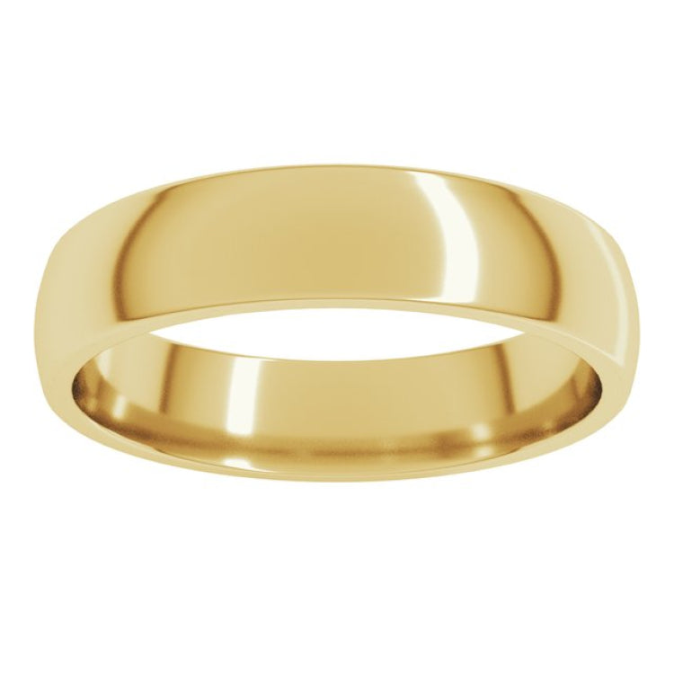 18K Yellow Gold 4.5 mm Lightweight Comfort-Fit Half Round Band Size 10