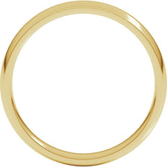 14K Yellow Gold 3.5 mm Lightweight Comfort-Fit Half Round Band Size 7.5