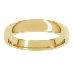 14K Yellow Gold 3.5 mm Lightweight Comfort-Fit Half Round Band Size 7.5