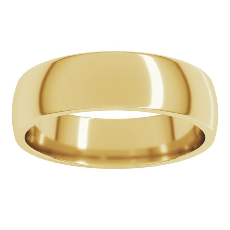 14K Yellow Gold 5.5 mm Lightweight Comfort-Fit Half Round Band Size 8.5