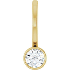 14K Yellow Gold 1/10 CT Natural Diamond Charm/Pendant