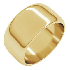 14K Yellow Gold 10 mm Half Round Band Size 6