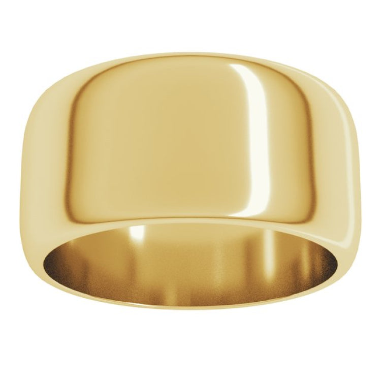 14K Yellow Gold 10 mm Half Round Band Size 6