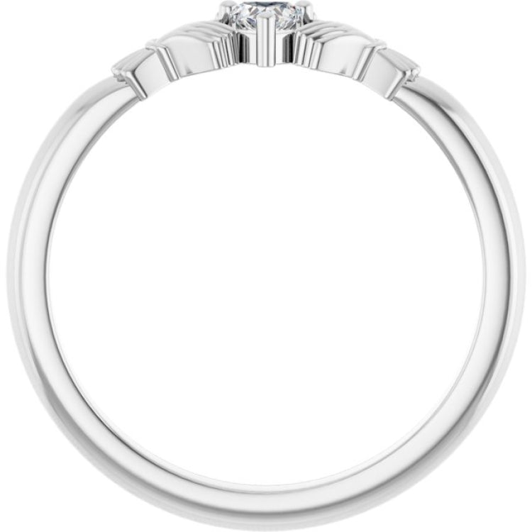 14K White Gold Stuller Lab-Grown Moissanite™  Claddagh Ring