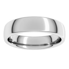 14K White Gold 5 mm Comfort-Fit European-Style Band Size 10