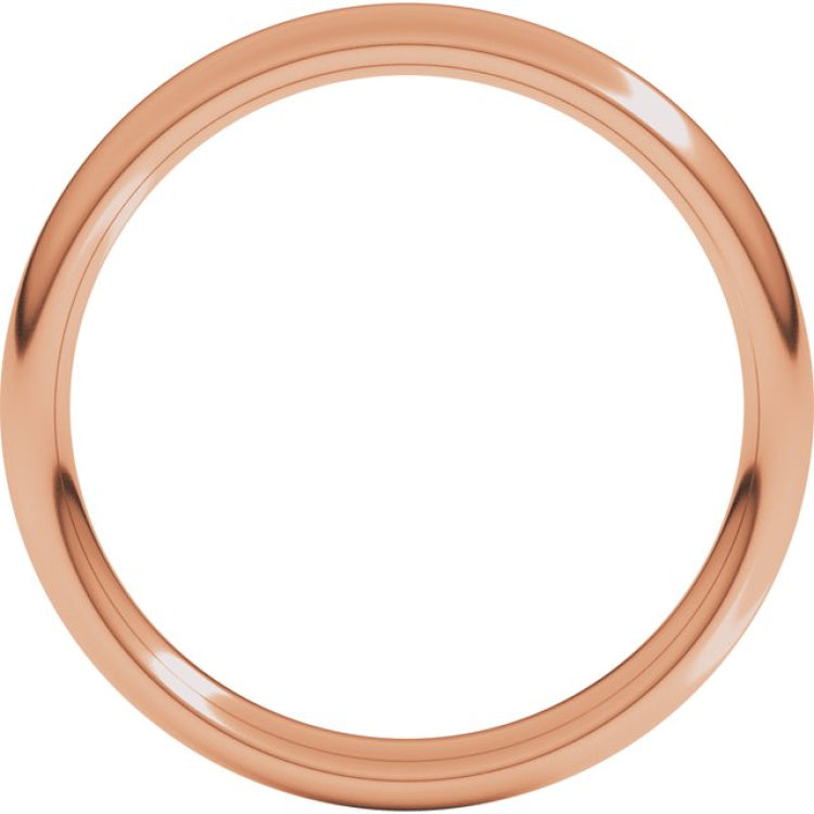 18K Rose Gold 3 mm Comfort-Fit European-Style Band Size 4