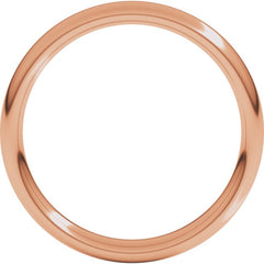 18K Rose Gold 3 mm Comfort-Fit European-Style Band Size 4