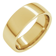 14K Yellow Gold 7 mm Comfort-Fit European-Style Band Size 5.5