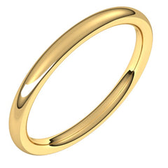 14K Yellow Gold 2 mm Comfort-Fit European-Style Band Size 5