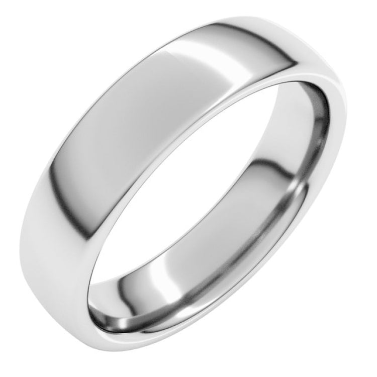 10K White Gold 5 mm Comfort-Fit European-Style Band Size 8.5