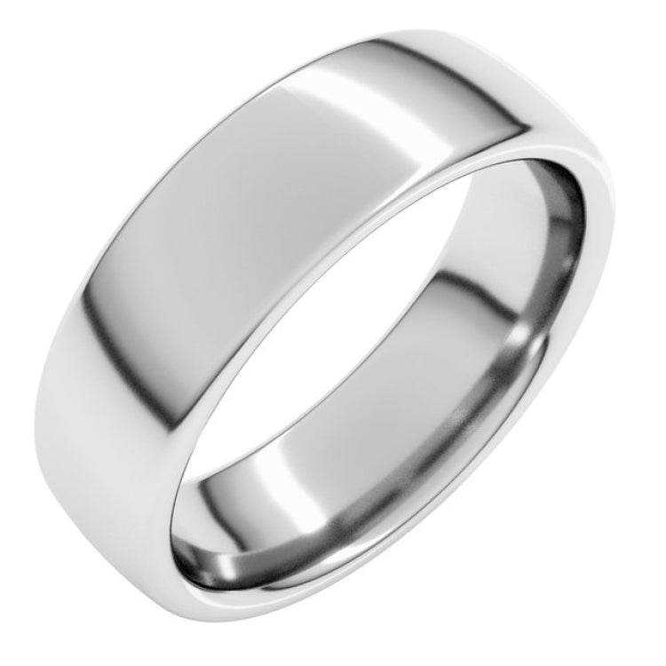 14K White Gold 6 mm Comfort-Fit European-Style Band Size 8.5