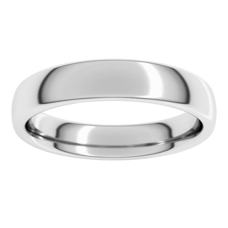 14K White Gold 4 mm Comfort-Fit European-Style Band Size 8