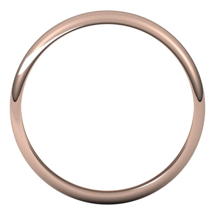 10K Rose Gold 3.5 mm Half Round Band Size 11