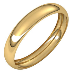 14K Yellow Gold 3.5 mm Half Round Band Size 7