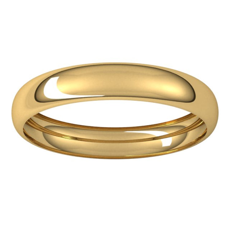 14K Yellow Gold 3.5 mm Half Round Band Size 8.5