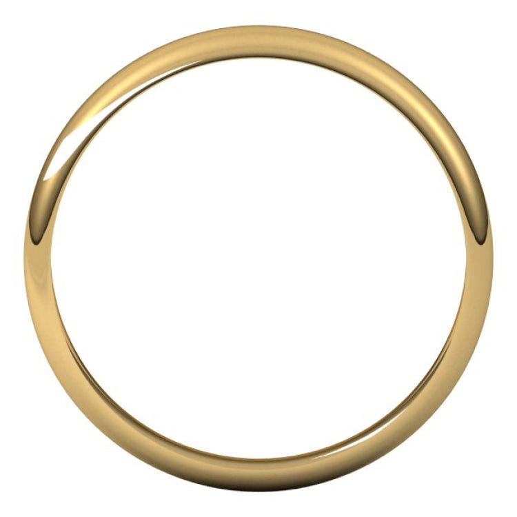 14K Yellow Gold 3.5 mm Half Round Band Size 9.5