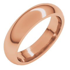 14K Rose Gold 4.5 mm Comfort-Fit Half Round Band Size 8.5