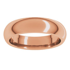 14K Rose Gold 4.5 mm Comfort-Fit Half Round Band Size 8.5