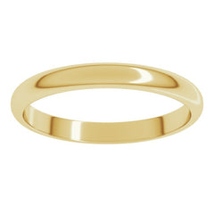 18K Yellow Gold 2.5 mm Half Round Band Size 7