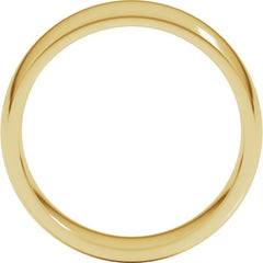 14K Yellow Gold 7 mm Lightweight Comfort-Fit Half Round Band Size 8.5